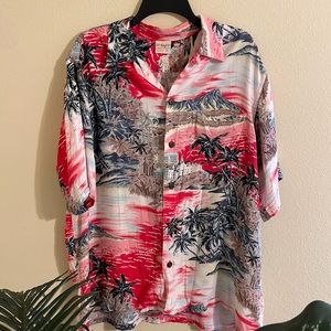 *SOLD**Vintage* “Go Barefoot - Vintage Hawaiians” Sz L Vibrant Aloha Shirt USA